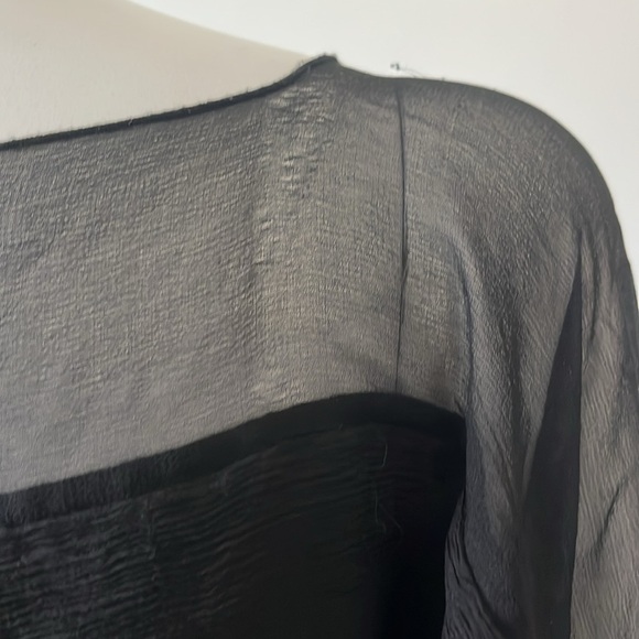 Milla Black Silk Bat Asymmetrical Blouse Size 12 - Picture 9 of 12